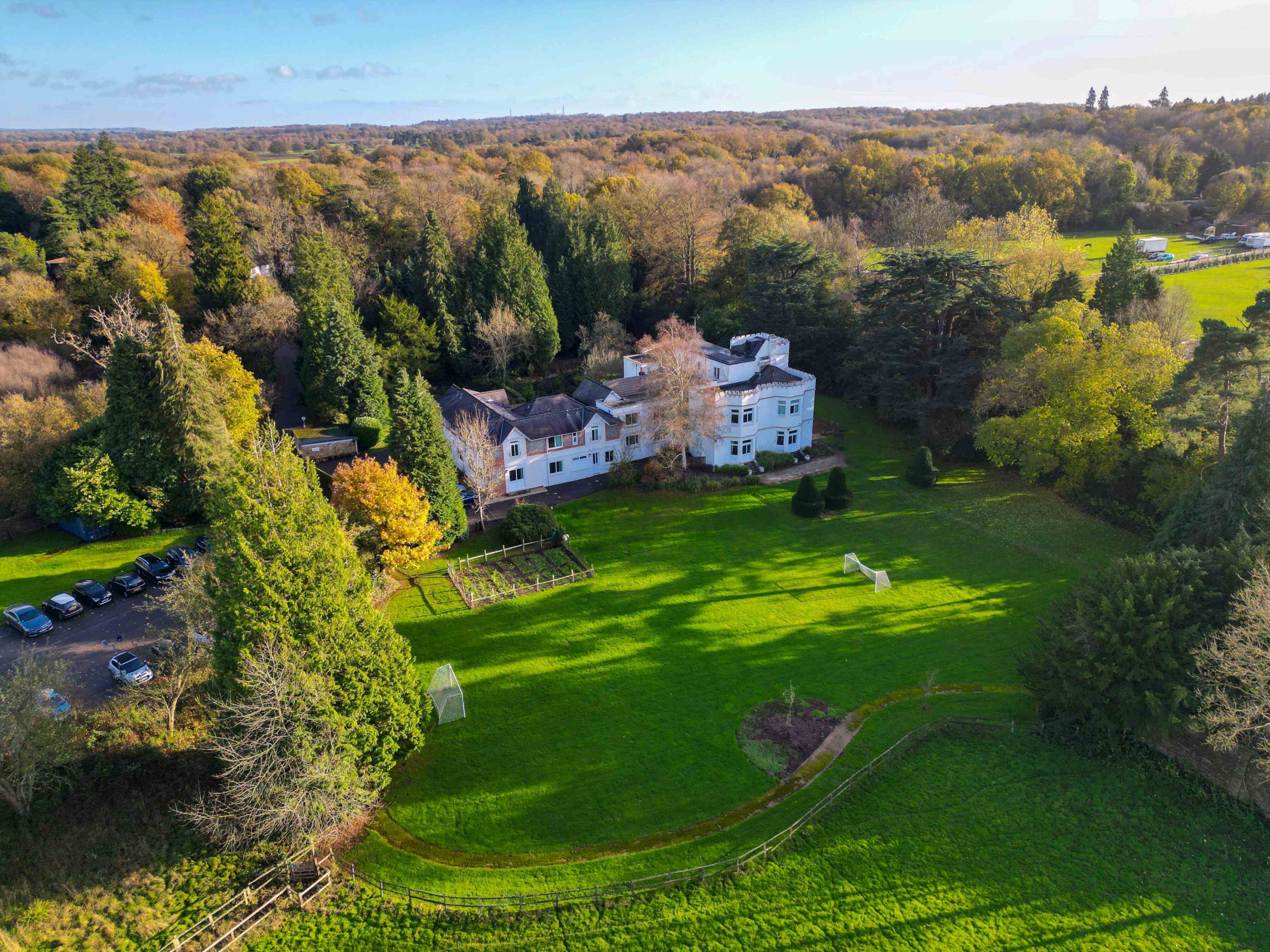 Aerial view of Sturt House and surrounding grounds