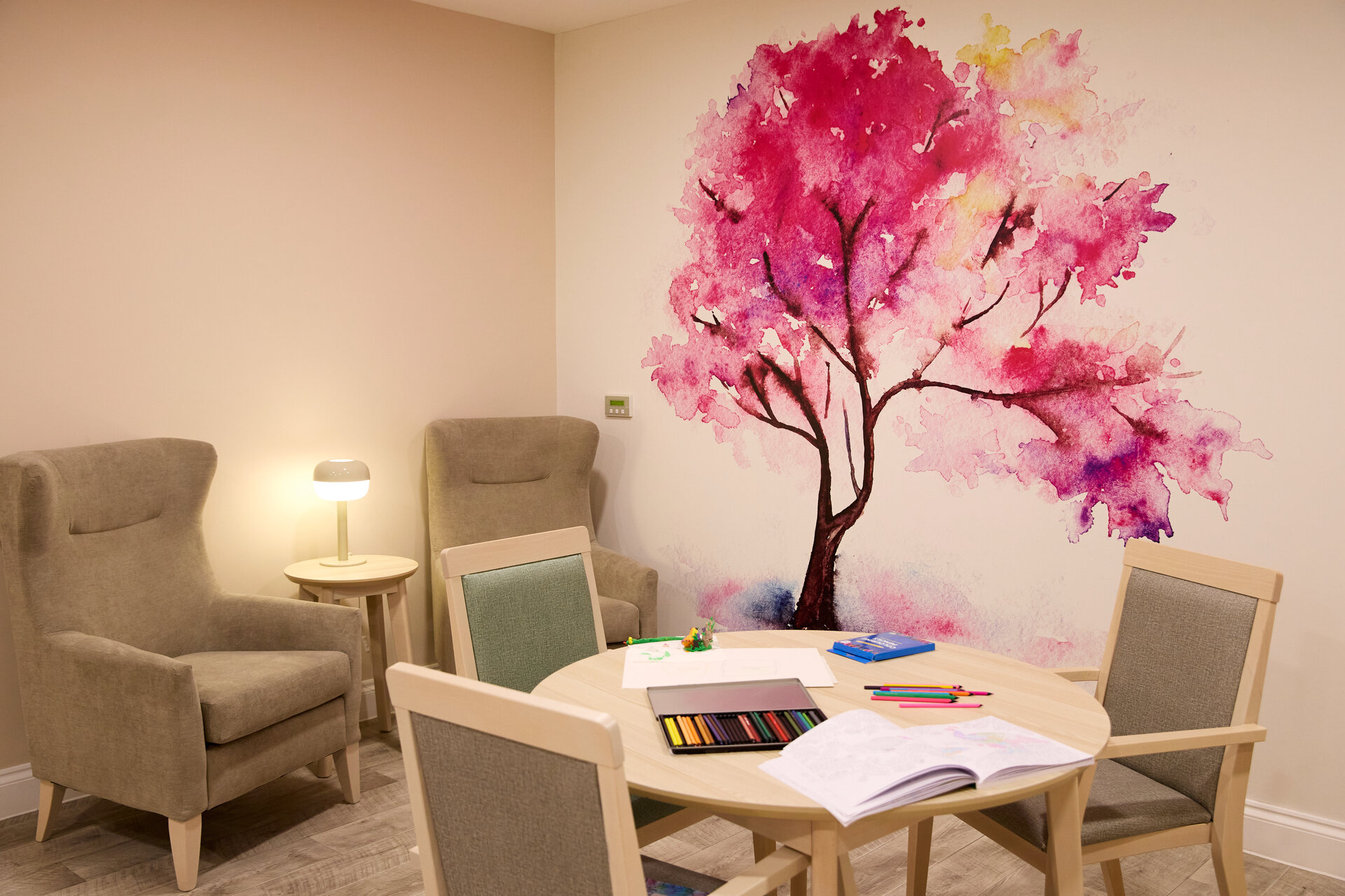 Relaxing treatment room for services users at Avonfield Neurological Centre